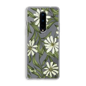 Wit bloemenpatroon: OnePlus 8 Transparant Hoesje