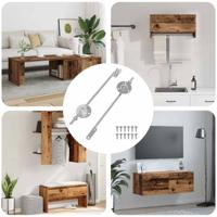 VidaXL Deksel ondersteunend scharnier 2 pcs zilver 194 x 36 x 18 mm