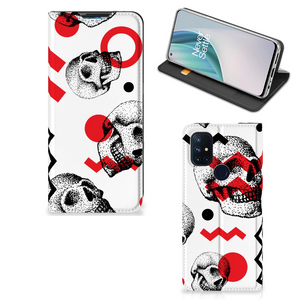 Mobiel BookCase OnePlus Nord N10 5G Skull Red