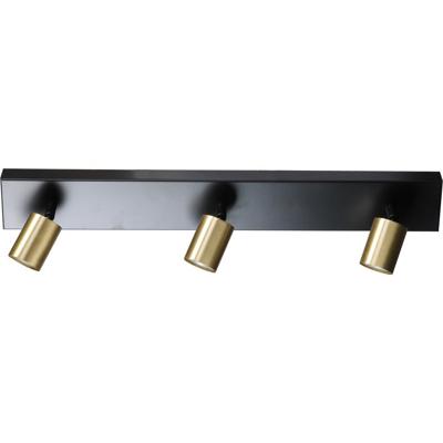 Masterlight Plafondlamp zwartBounce met 3 gouden spots - 5491-05-02-70-3