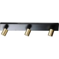 Masterlight Plafondlamp zwartBounce met 3 gouden spots - 5491-05-02-70-3