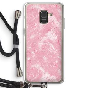 Abstract Painting Pink: Samsung Galaxy A8 (2018) Transparant Hoesje met koord