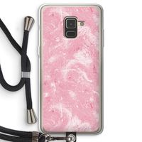 Abstract Painting Pink: Samsung Galaxy A8 (2018) Transparant Hoesje met koord