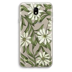 Wit bloemenpatroon: Samsung Galaxy J7 (2017) Transparant Hoesje