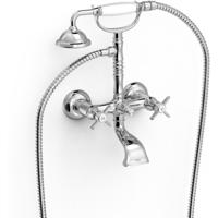 Badkraan Tres Clasic | Opbouw | Mengkraan | 2-weg | hoh 15 cm | 2-knops | Vintage | Chroom