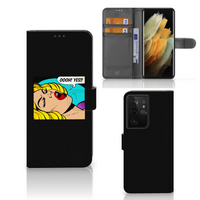 Samsung Galaxy S21 Ultra Wallet Case met Pasjes Popart Oh Yes - thumbnail