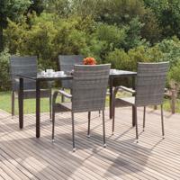 5-delige Tuinset poly rattan grijs