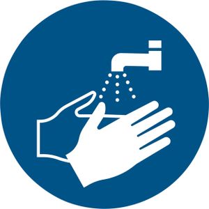 Pictogram Tarifold handen wassen verplicht ÃƒÆ’Ã‚Â¸100mm