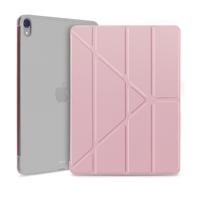 Multi-folding Shockproof TPU Protective Case for iPad Pro 12.9 inch (2018) with Holder & Sleep / Wake-up Function(Rose Gold)