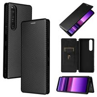 Sony Xperia 1 III Flip Case - Koolstofvezel - Zwart - thumbnail