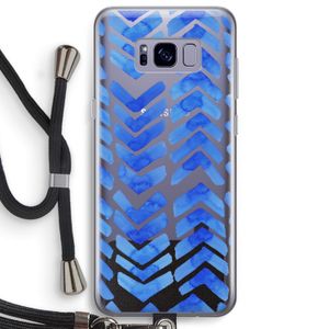 Blauwe pijlen: Samsung Galaxy S8 Plus Transparant Hoesje met koord