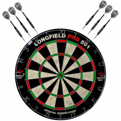 Dartbord Longfield professional - Dia 45.5 cm - met 6x goede kwaliteit dartpijltjes - Darten