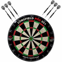 Dartbord Longfield professional - Dia 45.5 cm - met 6x goede kwaliteit dartpijltjes - Darten