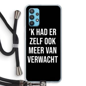 Meer verwacht - Zwart: Samsung Galaxy A32 4G Transparant Hoesje met koord