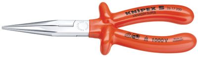 Knipex Vlakrondbektang | lengte 200 mm | recht VDE | met dompelisolatie | 1 stuk - 26 17 200 - 26 17 200