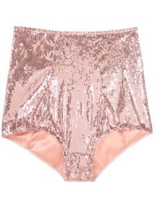 Dolce & Gabbana culotte brodée de sequins à taille haute - Rose