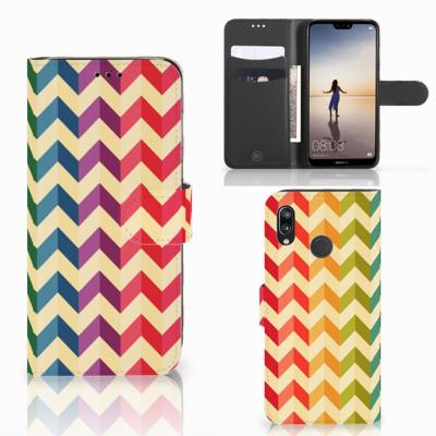 Huawei P20 Lite | Telefoon Hoesje | Zigzag Multi Color Huawei P20 Lite | Telefoon Hoesje | Zigzag Multi Color