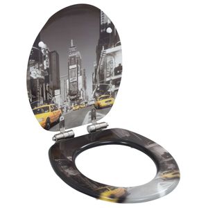 VidaXL Toiletbril met soft-close deksel new york mdf