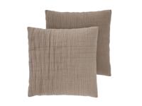 LIVARNO Set van 2 mousseline kussenslopen 50 x 60 cm (Bruin)