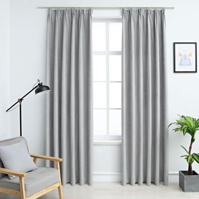 VidaXL Gordijnen verduisterend met haken 2 st 140x175 cm grijs
