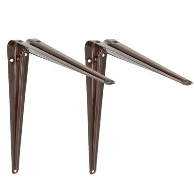 2x amig plankdrager- planksteun - van metaal - gelakt bruin - h300 x b250 mm