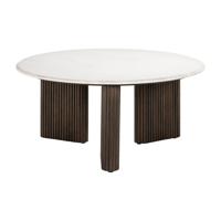 Richmond Ronde Salontafel Mayfield Mangohout en marmer, 90cm - Wit - thumbnail