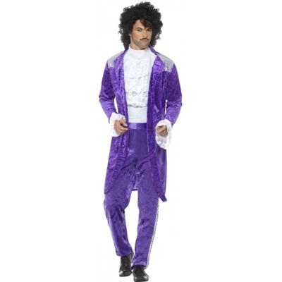 Carnaval verkleed Purple popster - kostuum voor heren - Paars - 2 delig - Prince Charming