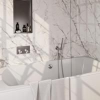 Brauer Brushed Carving Thermostatische Inbouw Badkraan Drukknoppen - Badvulcombinatie - Staaf - Doucheslang - Wandaansluitbocht - Handdouche - Rvs Geborsteld Pvd