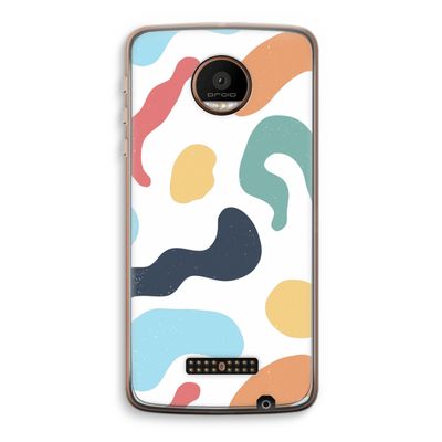 Memphis Shapes Blue: Motorola Moto Z Force Transparant Hoesje