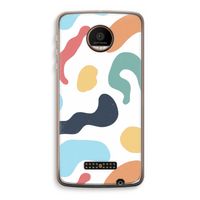 Memphis Shapes Blue: Motorola Moto Z Force Transparant Hoesje