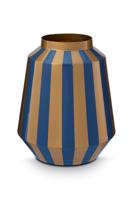 Pip Studio Vaas Metaal Strepen Navy/Goud 29cm Pip Studio Vaas Metaal Strepen Navy/Goud 29cm