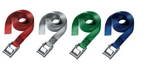 Masterlock Set of 2 lashing straps 2,50m assorted colors : blue + green + red - 3110EURDATCOL