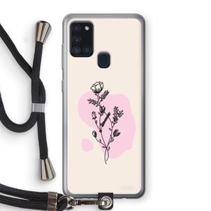 Roses are red: Samsung Galaxy A21s Transparant Hoesje met koord