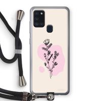 Roses are red: Samsung Galaxy A21s Transparant Hoesje met koord