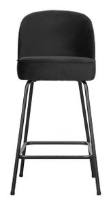 WOOOD Barkruk 'Vogue' (zithoogte 65cm) Velvet, kleur Zwart