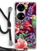 Papegaaien: Huawei P50 Pro Transparant Hoesje met koord Papegaaien: Huawei P50 Pro Transparant Hoesje met koord