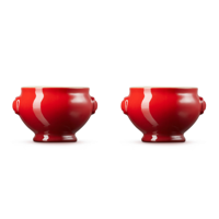 LE CREUSET - Heritage - Soepkom 0,60l Kersenrood set/2