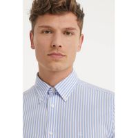 POLO Ralph Lauren gestreept slim fit overhemd blauw/wit - thumbnail