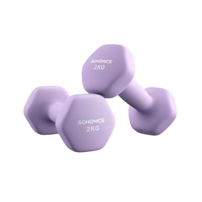 Hexagon dumbbells voor thuis met neopreen coating, Koningspaars / 2 x 2 kg