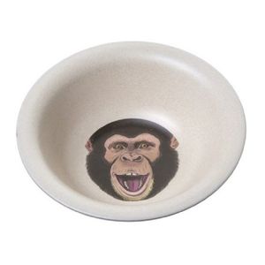 Set van 2x stuks bamboe ontbijtkommetjes chimpansee voor kinderen 15 cm