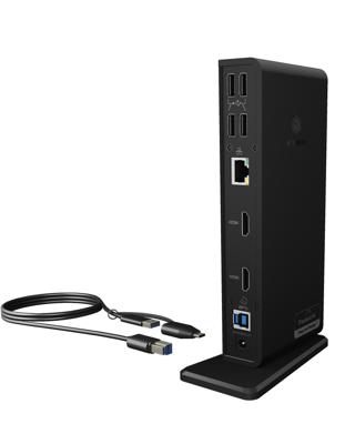 ICY BOX IB-DK2251AC Bedraad USB 3.2 Gen 2 (3.1 Gen 2) Type-A Zwart