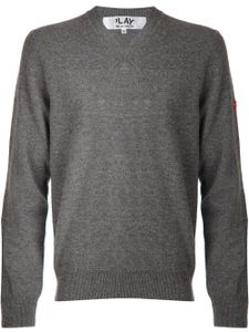 Comme Des Garçons Play mini heart v-neck sweater - Gris