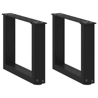 Salontafelpoten 2 st U-vormig 40x(30-31) cm staal zwart