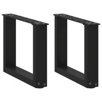 Salontafelpoten 2 st U-vormig 40x(30-31) cm staal zwart
