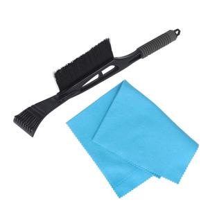 Autoramen lange IJskrabber met borstel zwart/grijs 53 cm met anti-condens doek