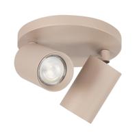 Highlight OpbouwspotMila 2-lichts rond zand bruin - S7491.03