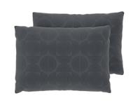 LIVARNO Set van 2 satijnen kussenslopen 60 x 50 cm (Cirkels/antraciet)
