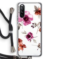 Geschilderde bloemen: Sony Sony Xperia 10 III Transparant Hoesje met koord