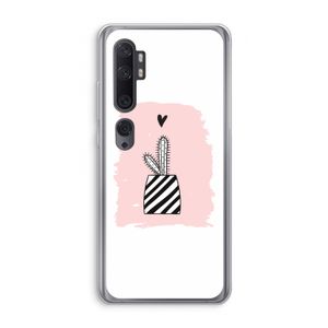 Zwart-wit cactus: Xiaomi Mi Note 10 Transparant Hoesje