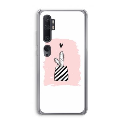 Zwart-wit cactus: Xiaomi Mi Note 10 Transparant Hoesje